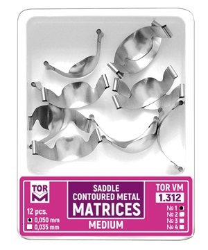 1-312-e Saddle Contoured Metal Matrices large1.312 12 pcs № 4 (0.050mm) -TOR V M-Russia - Image 1