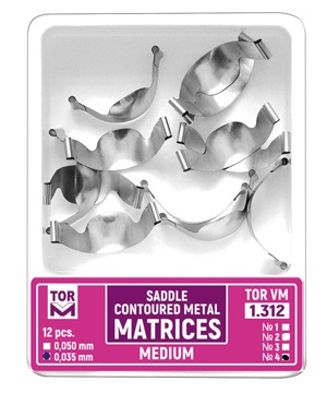 1-312-e Saddle Contoured Metal Matrices large1.312 12 pcs № 4 (0.035mm) -TOR V M-Russia - Image 1