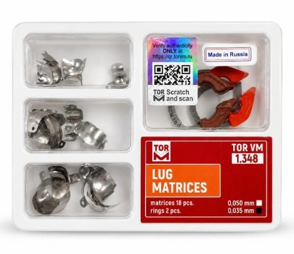 Lug Matrices 18 pcs With 2 Niti Ring № 1.348 - TOR VM Russia